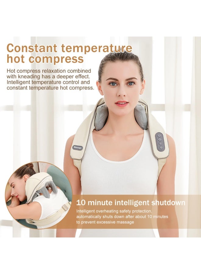 جهاز تدليك الرقبة والأكتاف - مساج شياتسو 4D مع خاصية التدفئة - جهاز كهربائي مريح لتخفيف آلام العضلات في المنزل والمكتب - Image 3